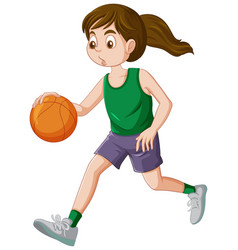 Puberty Girl Playing Basketball