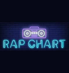 Rap Chart Neon Text With Boombox