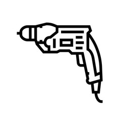 Drill Construction Line Icon