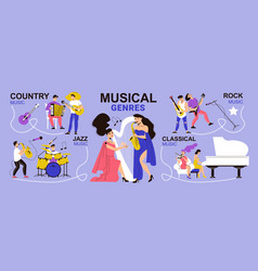 Musical Genres Musicians Infographics