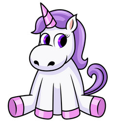 Cute Purple Unicorn Cartoon Clip Art