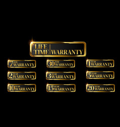 Set Of Golden Warranty Logo Number