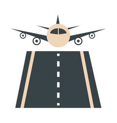 Airport Plane Runway Front View Travel Transport