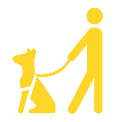 Blind Dog Person Stick Cane Detailed Silhouette