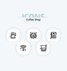 Coffee Shop Line Icon Pack 5 Icon Design Cafe Hot