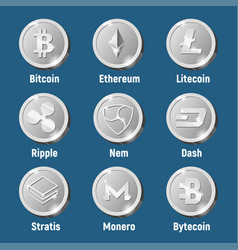 Cripto Currency Silver Logo Coins