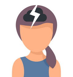 Storm Girl Teen Problem Icon Flat Isolated