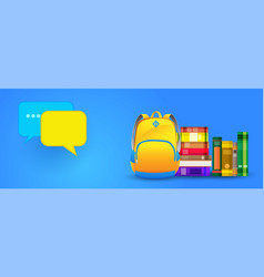 Back To School School Bag On Blue Background