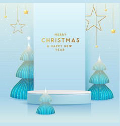 Christmas Showcase Background With 3d Fir Trees