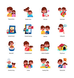 Collection Of 16 Family Bonding Flat Icons