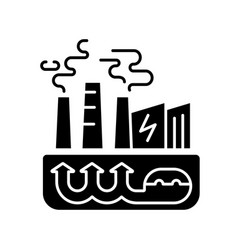 Geothermal Energy Black Glyph Icon