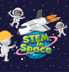 Stem In Space Logo And Astronaut In Space