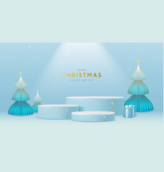 Christmas Showcase Background With 3d Podium