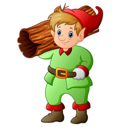 Garden Gnome With Hollow Log