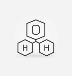 H2o Water Molecule Concept Linear Icon