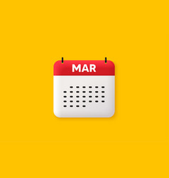 March Month Icon Event Schedule Mar Date