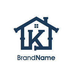 Modern Initial K Home Plumbing Logo