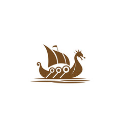 Viking Ship Icon Logo Design