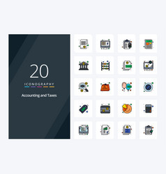 20 Taxes Line Filled Icon For Presentation