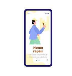 Mobile Phone Screen With Craftsman Making Home