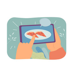 Pizza Slices On Tablet Screen Flat