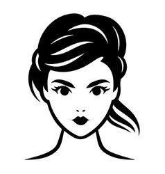 Women Short Hair Style Icon Logo