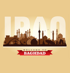 Baghdad Iraq City Skyline Silhouette