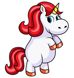 Cute Unicorn Rearing Cartoon Clip Art