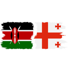 Georgia And Kenya Grunge Flags Connection