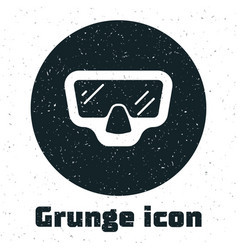 Grunge Diving Mask Icon Isolated On White