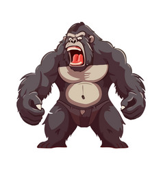 Muscular Gorilla Mascot Screaming