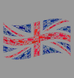 Waving Vaccine Great Britain Flag - Mosaic