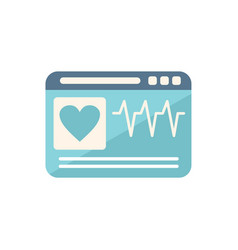 Web Heart Rate Icon Flat Online Patient