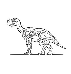 Dinosaur Silhouette Continuous Minmalist Line Art