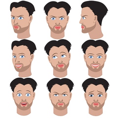 Set Of Variation Of Emotions Of The Same Man