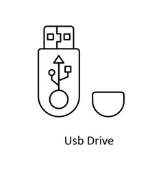 Usb Drive Outline Icons Simple Stock Il