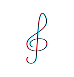 Treble Clef Linear Icon Musical Sign