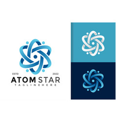 Nucleus Atom Star Logo Design Template