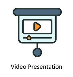 Video Presentation Fill Outline Icon Desi