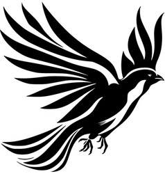 Dove Bird - Black And White Isolated Icon