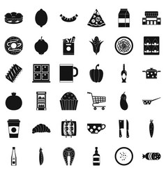 Gala Dinner Icons Set Simple Style