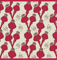 Pattern Poppy Seed Pods Viva Magenta Stylized