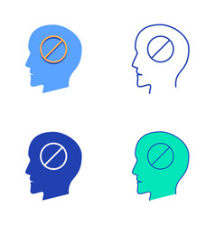 Catatonia Syndrome Icon Set In Flat And Line Style