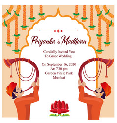 Indian Royal Hindu Wedding Card Invitation