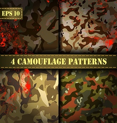 Set Of 4 Seamless Camouflage Pattern Eps 10