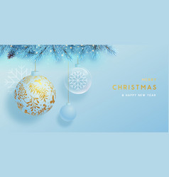 Christmas Holiday Background With Glass Balls