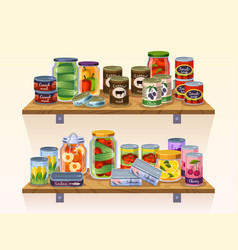 Preserved Products Shelves Canned Food Grocery