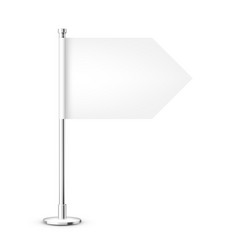 Realistic Table Flag On A Chrome Steel Pole Blank