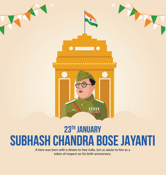 Subhash Chandra Bose Jayanti Banner Design