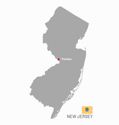 Gray Map Of New Jersey Federal State Of Usa